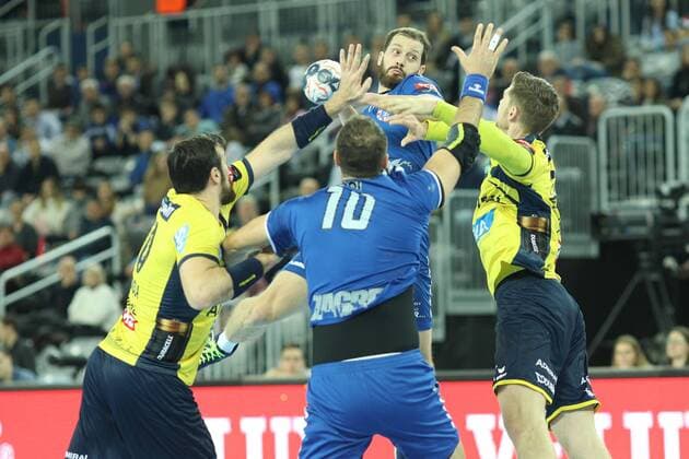 Zagreb, 29.11.2017. - Arena Zagreb hall, 2017 18 EHF Men s Champions League Group Phase. HC Prvo plinarsko drustvo (blue) - Rhein-Neckar Löwen (yellow) 30:26 Damir BICANIC (77) 