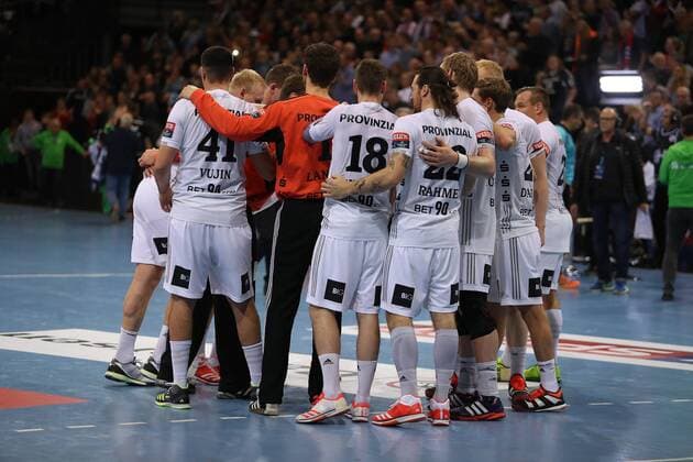 Cheers to victory at Kiel Flensburg Schleswig Holstein Germany Flens Arena Copyright: xAgentur54Gradx xSpeedphotosx