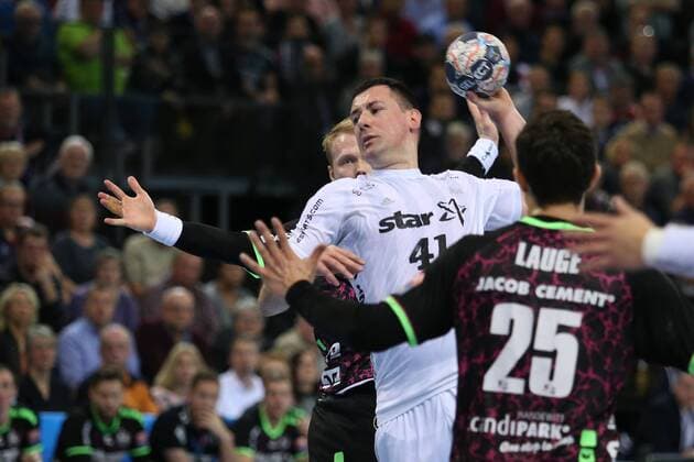 Marko Vujin THW Kiel 41 Anders Zachariassen SG Flensburg Handewitt 22 Rasmus Lauge Schmidt SG Flensburg Handewitt 25 Flensburg Schleswig Holstein Germany Flensburg Flens Arena Copyright: xAgentur54Gradx xSpeedphotosx