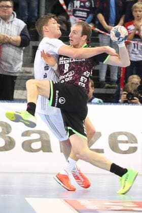 Lasse Svan Hansen SG Flensburg Handewitt 11 Niclas Ekberg THW Kiel 18 Flensburg Schleswig Holstein Germany Flens Arena Copyright: xAgentur54Gradx xSpeedphotosx