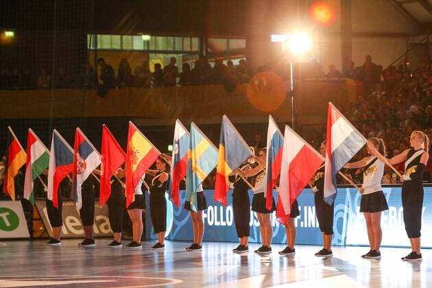 Handball World Cup Opening Ceremony Opening Ceremony 01 12 2017 23rd IHF Women s Handball World Championship Germany 2017 Arena Leipzig Opening Ceremony Handball World Cup Womens Opening Ceremony In the picture Flags Flags Flags xjkx