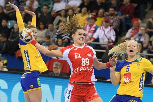 Sweden vs Poland Handball Women World Cup in Germany Season 2017 2018 Bietigheim Bissingen EgeTrans Arena 2 12 2017 ACHRUK KINGA Poland