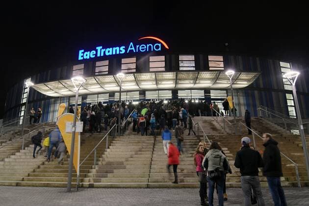 Sweden vs Poland Handball Women World Cup in Germany Season 2017 2018 Bietigheim Bissingen EgeTrans Arena 2 12 2017 The EgeTrans Arena in the evening