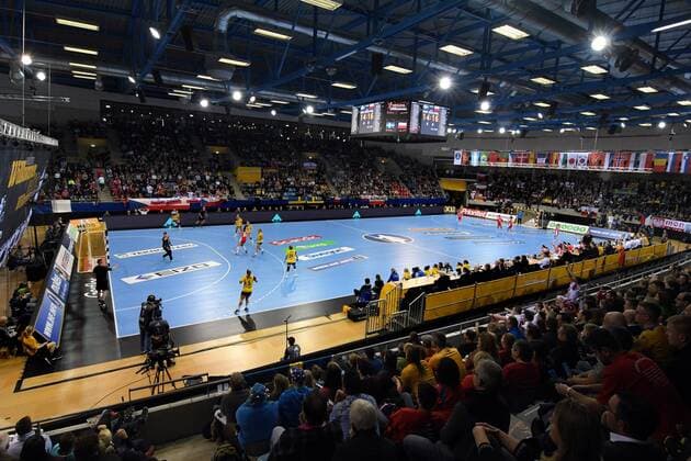Sweden vs Poland Handball Women World Cup in Germany Season 2017 2018 Bietigheim Bissingen EgeTrans Arena 2 12 2017 Sold out the EgeTrans Arena