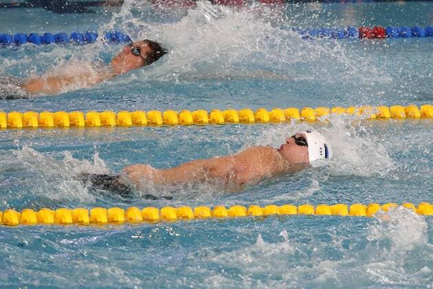 Estonian Kardo Ploomipuu (R) and Hungarian Tamas Deutsch (L) compete in the final of the 100 meters backstroke, in the category S10 men, during the Paralympic World Swimming Championships in Mexico City, Mexico, 02 December 2017. Paralympic Swimming World Championships in Mexico City !ACHTUNG: NUR REDAKTIONELLE NUTZUNG!  Copyright: xJoséxMéndezx MEX01 20171202-636478435729829167