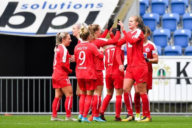 Jubel Turbine Potsdam 0 1 DFB Pokal Women DSC Arminia Bielefeld 1 FFC Turbine Potsdam xmkx