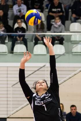 Bailey Marie Nichol Black White Erfurt 1 at the Pass Volleyball 1 Bundesliga Women Black White Erfurt VC Olympia Berlin xprx