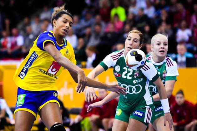 171203 Swedens Jamina Roberts during the match between Hungary and Sweden during the World Cups World Cup on December 3, 2017 in Bietigheim Bissingen  Copyright: CARLxSANDIN BB171203CS038