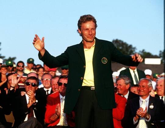 Bernhard Langer Golf at the Masters 1993 in Augusta USA on 11 04 1993 victory at the Masters Green Jacket Augusta USA