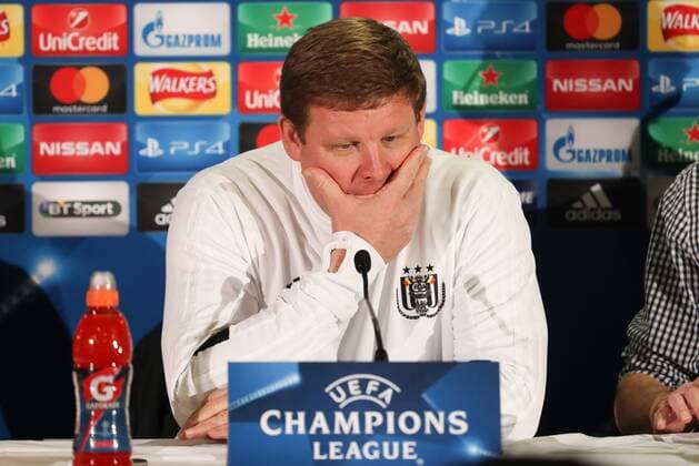 Anderlecht s head coach Hein Vanhaezebrouck pictured during a press conference PK Pressekonferenz of Belgian soccer team RSC Anderlecht, Monday 04 December 2017 in Glasgow, Scotland. Tomorrow Anderlecht is playing the sixth and last game in the group stage of the UEFA Champions League competition against Scottish Celtic Glasgow. VIRGINIExLEFOUR  x05213957x