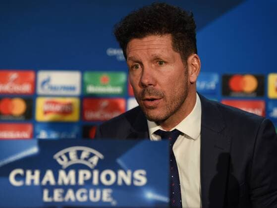 Atletico Madrid press conference PK Pressekonferenz Diego Simeone during the Atletico Madrid Press Conference at Stamford Bridge, London Content Not Available For UK Newspapers Copyright: xSimonxDaelx FIL-11047-0027