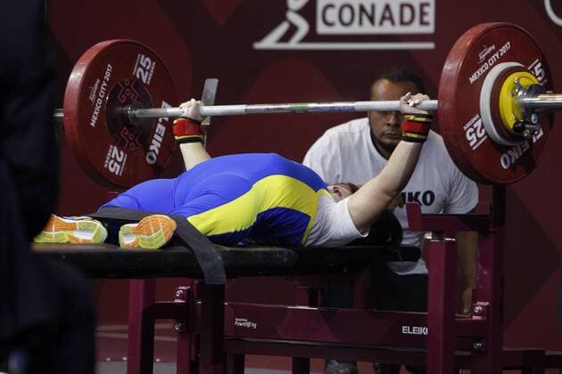 Ukranian Maryna Kopiika competes in the Paralympic Weightlifting Championships in Mexico City, Mexico, 04 November 2017. Paralympic Weightlifting Championships in Mexico City !ACHTUNG: NUR REDAKTIONELLE NUTZUNG!  Copyright: xSashenkaxGutierrezx MEX023 20171204-636480223709988206