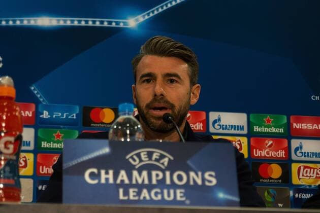 December 4, 2017 - Piraeus, Greece - Andrea Barzagli attends a Juventus F.C press conference PK Pressekonferenz on the eve of their UEFA Champions League group D match against Olympiakos Piraeus at Karaiskaki Stadium in Athens, Greece. Juventus Press Conference  - ZUMAn230 20171204_zaa_n230_228 Copyright: xDimitrisxLampropoulosx