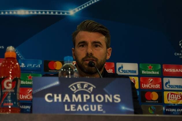 December 4, 2017 - Piraeus, Greece - Andrea Barzagli attends a Juventus F.C press conference PK Pressekonferenz on the eve of their UEFA Champions League group D match against Olympiakos Piraeus at Karaiskaki Stadium in Athens, Greece. Juventus Press Conference  - ZUMAn230 20171204_zaa_n230_230 Copyright: xDimitrisxLampropoulosx