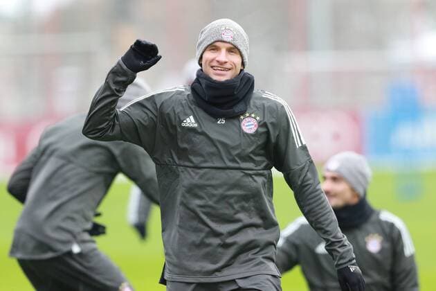 Thomas Müller confident of victory Hummels and Boateng behind Football FC Bayern Munich 04 12 2017 Training before the CL game against Paris Saint Germain
