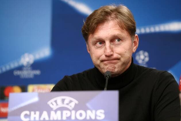 RB Leipzig PK Champions League Leipzig 05 12 2017 Red Bull Arena Football UEFA Champions League Group G 6 Gameday Press Conference on the eve of the match between RB Leipzig and Besiktas Istanbul Coach Ralph Hasenhüttl Hasenhuettl RB Leipzig