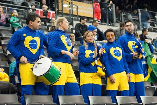 GER IHF World Cup 2017 Russia RUS vs Brazil BRA 05 12 2017 EWE Arena Oldenburg Germany 23 IHF World Championship 2017 Women first round Group C Russia vs Brazil in picture Before the match Brazil fans BRA fans Nordphotox xRojahn nph00300