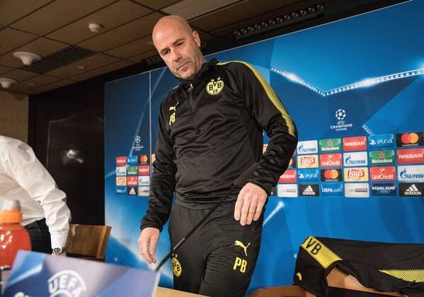 05 12 2017 xfux Football Champions League Borussia Dortmund Pre-Champions League press conference against Real Madrid emspor v l coach Peter Bosz Borussia Dortmund Madrid