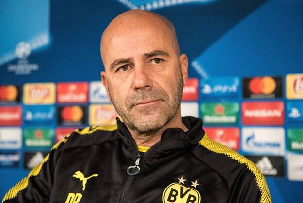 05 12 2017 xfux Football Champions League Borussia Dortmund Pre-Champions League press conference against Real Madrid emspor v l coach Peter Bosz Borussia Dortmund Madrid