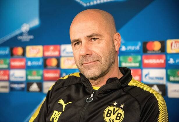 05 12 2017 xfux Football Champions League Borussia Dortmund Pre-Champions League press conference against Real Madrid emspor v l coach Peter Bosz Borussia Dortmund Madrid
