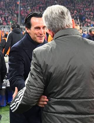 05 12 2017 xjhx Football UEFA Champions League FC Bayern Munich Paris Saint Germain PSG emspor v l Coach Unai Emery PSG Paris St Germain Jupp Heynckes Coach Bayern Munich Muenchen