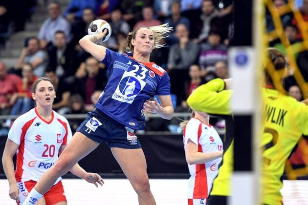 171205 Norways Camilla Herrem during the match between Norway and Poland during the World Cup on December 5, 2017 in Bietigheim Bissingen  Copyright: CARLxSANDIN BB171205CS089
