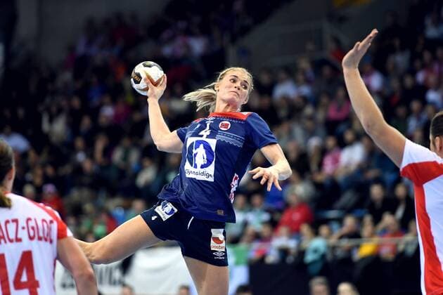 171205 Norways Veronica Egebakken Kristiansen during the match between Norway and Poland during the World Cup on December 5, 2017 in Bietigheim Bissingen  Copyright: CARLxSANDIN BB171205CS093