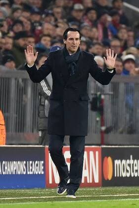 Coaches Unai Emery Paris St Germain Germany Muenchen Sports Soccer UEFA Champions League Matchday 6 FC Bayern Muenchen vs Paris Saint Germain on 05 12 2017 Allianz Arena