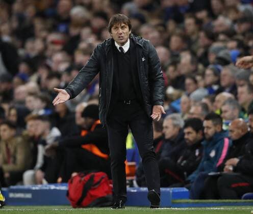 Antonio Conte manager of Chelsea during the Champions League Group C match at the Stamford Bridge, London. Picture date: December 5th 2017. Picture credit should read: David Klein Sportimage EDITORIAL USE ONLY. No use with unauthorised audio, video, data, fixture lists, club league logos or live services. Online in-match use limited to 120 images, no video emulation. No use in betting, games or single club league player publications.