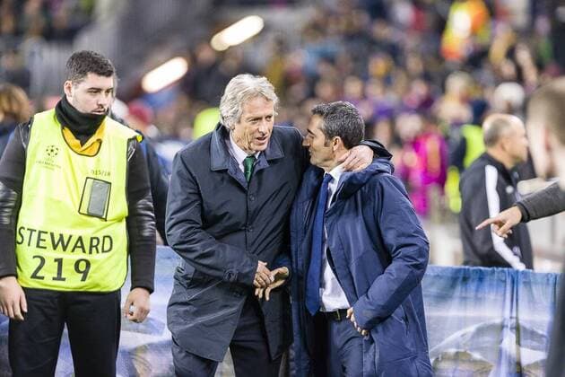 SPAIN - Dec,5th: FC Barcelona Barca coach Ernesto txingurri Valverde and Sporting CP coach Jorge Jesus () during the match between FC Barcelona - Sporting CP, for the group stage, round 1 of the Champions League, held at Camp Nou Stadium on 5th December 2017 in Barcelona, Spain. (Credit: Mikel Trigueros Urbanandsport Cordon Press)  xCordonxPressx xSPAINx-xFCxBarcelonax-xSportingxCPx-xxChampionsxLeaguex-x2017 18x