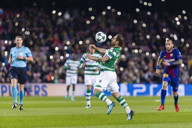 SPAIN - Dec,5th: Sporting CP midfielder Bruno Cesar (11) during the match between FC Barcelona Barca - Sporting CP, for the group stage, round 1 of the Champions League, held at Camp Nou Stadium on 5th December 2017 in Barcelona, Spain. (Credit: Mikel Trigueros Urbanandsport Cordon Press)  xCordonxPressx xSPAINx-xFCxBarcelonax-xSportingxCPx-xxChampionsxLeaguex-x2017 18x