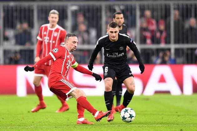 06 MARCO VERRATTI (psg) - 07 Franck RIBERY (bay) FOOTBALL : Bayern Munich vs Paris SG - Ligue des Champions - 05 12 2017 AnthonyBIBARD FEP Panoramic 
