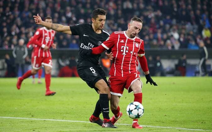 Soccer UEFA Champions League FC Bayern Munich Paris Saint Germain on 05 12 2017 in the Allianz Arena Group B Gameday 6 Season 2017 18 xmdx MARQUINHOS 5 Paris Saint Germain Franck RIBERY 7 FC Bayern Muenchen FC Bayern Muenchen Paris Saint Germain
