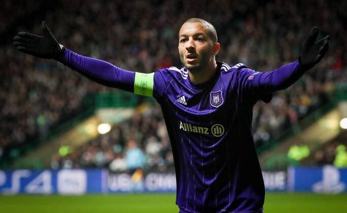 Anderlecht s Sofiane Hanni gestures during a soccer game between Scottish team Celtic FC and Belgian club RSC Anderlecht, Tuesday 05 December 2017 in Glasgow, Scotland, the sixth and last game in the group stage of the UEFA Champions League competition. VIRGINIExLEFOUR  x05214458x