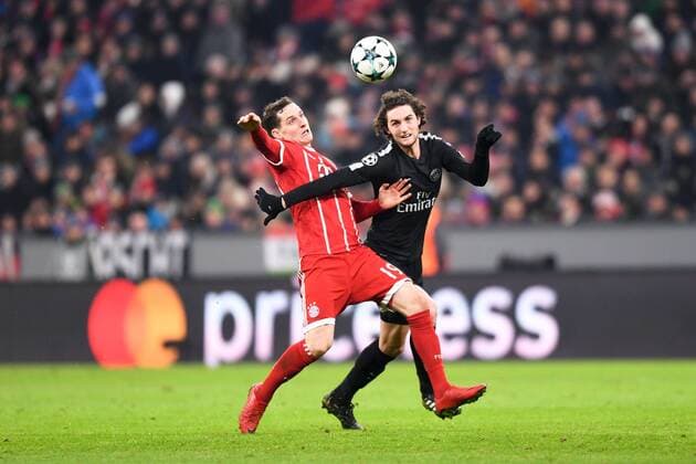 25 ADRIEN RABIOT (psg) - 19 Sebastian Rudy (bay) FOOTBALL : Bayern Munich vs Paris SG - Ligue des Champions - 05 12 2017 AnthonyBIBARD FEP Panoramic 