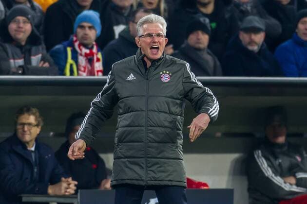 Muenchen Germany 05 12 2017 UEFA Champions League 2017 18 Season Group Stage Group B 6 Matchday FC Bayern Munich Paris Saint Germain Head Coach Jupp Heynckes FCB gestures DeFodi048