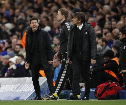 Antonio Conte manager of Chelsea celebrates the equalising goal during the Champions League Group C match at the Stamford Bridge, London. Picture date: December 5th 2017. Picture credit should read: David Klein Sportimage EDITORIAL USE ONLY. No use with unauthorised audio, video, data, fixture lists, club league logos or live services. Online in-match use limited to 120 images, no video emulation. No use in betting, games or single club league player publications.