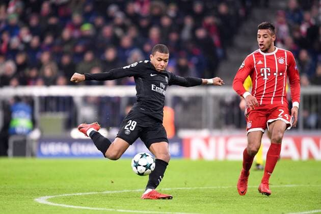 29 KYLIAN MBAPPE (psg) - 24 Corentin Tolisso (bay) FOOTBALL : Bayern Munich vs Paris SG - Ligue des Champions - 05 12 2017 AnthonyBIBARD FEP Panoramic 