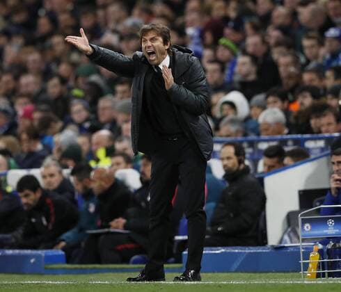 Antonio Conte manager of Chelsea during the Champions League Group C match at the Stamford Bridge, London. Picture date: December 5th 2017. Picture credit should read: David Klein Sportimage EDITORIAL USE ONLY. No use with unauthorised audio, video, data, fixture lists, club league logos or live services. Online in-match use limited to 120 images, no video emulation. No use in betting, games or single club league player publications.