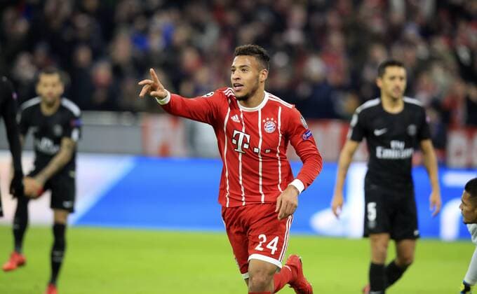 05 12 2017 Football UEFA Champions League 2017 2018 Group Stage 6 Gameday FC Bayern Munich Paris Saint Germain at Allianz Arena Munich Corentin Tolisso FC Bayern Munich Torjubel