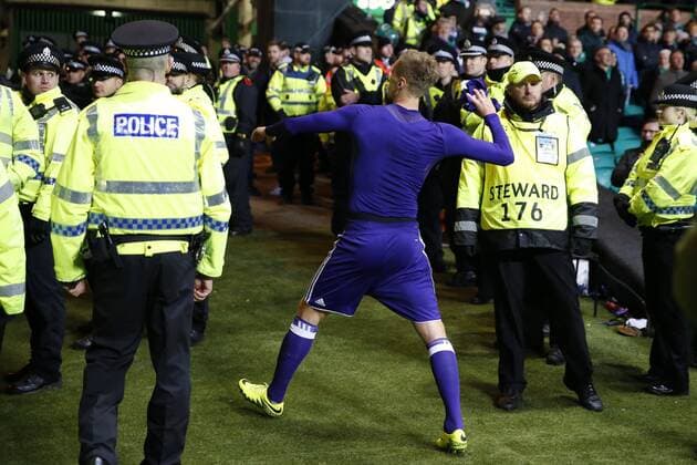 GLASGOW,SCOTLAND - DECEMBER 05 : Lukasz Teodorczyk forward of RSC Anderlecht during the Champions League Group B match between Celtic FC and Rsc Anderlecht on December 05, 2017 in Glasgow, Scotland, 5 12 2017 FOOTBALL : Celtic Glasgow vs Anderlecht - Ligue Des Champions - 05 12 2017 PhotoNews Panoramic  775030976