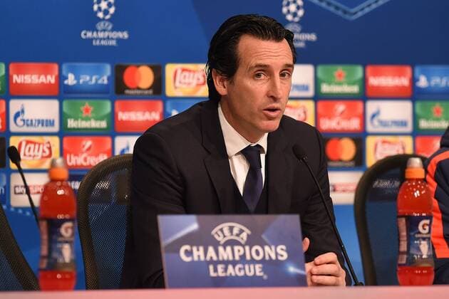 Soccer Champions League Group Stage 6 Gameday FC Bayern Munich Paris Saint Germain on 05 12 2017 at Allianz Arena in Munich Unai Emery Coach Paris xRx
