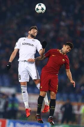 December 5, 2017 - Rome, Italy - Michel of Qarabag and Diego Perotti of Roma during the UEFA Champions League Group C football match AS Roma vs FK Qarabag on December 5, 2017 at the Olympic stadium in Rome, Italy. AS Roma v Qarabag FK - UEFA Champions League  - ZUMAn230 20171205_zaa_n230_338 Copyright: xMatteoxCiambellix