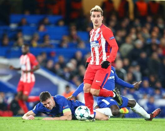 December 5, 2017 - London, England, United Kingdom - Antoine Griezmann of Atletico Madrid..during the Champions League Group C match between Chelsea and Atletico Madrid at Stamford Bridge, London, England on 5 Dec 2017. Chelsea FC v Atletico Madrid - UEFA Champions League  - ZUMAn230 20171205_zaa_n230_443 Copyright: xKieranxGalvinx