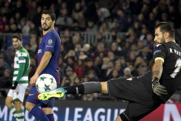 December 5, 2017 - Barcelona, Catalonia, Spain - Luis Suarez during the UEFA Champions League match between FC Barcelona Barca and Sporting CP Lisboa at the Camp Nou Stadium in Barcelona, Catalonia, Spain on December 5,2017 FC Barcelona v Sporting CP - UEFA Champions League  - ZUMAn230 20171205_zaa_n230_474 Copyright: xMiquelxLlopx