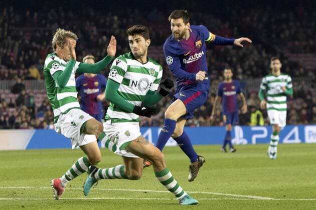 December 5, 2017 - Barcelona, Catalonia, Spain - Leo Messi during the UEFA Champions League match between FC Barcelona Barca and Sporting CP Lisboa at the Camp Nou Stadium in Barcelona, Catalonia, Spain on December 5,2017 FC Barcelona v Sporting CP - UEFA Champions League  - ZUMAn230 20171205_zaa_n230_483 Copyright: xMiquelxLlopx