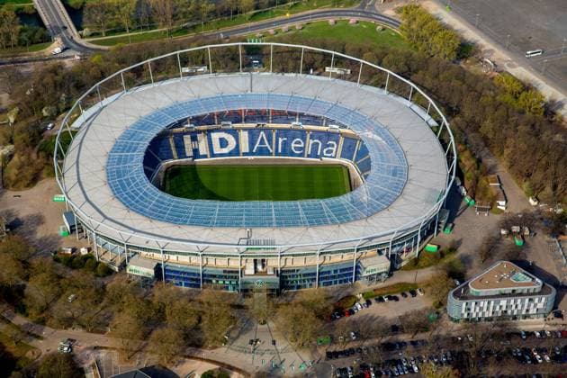 HDI Arena HDI Arena Sportpark Hannover in the Calenberger Neustadt Niedersachsenstadion Hannover 96 Bundesliga stadium Hannover Lower Saxony Germany ATTENTIONxMINDESTHONORARx60xEURO