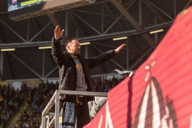 Capo Supp succeeds Stefan Lehmann who finishes his career as auditioner after 18 years 2 Bundesliga 16 Round Sunday 03 12 2017 SG Dynamo Dresden FC Erzgebirge Aue 4 0 Photo Steffen Kuttner SG Dynamo Dresden vs FC Erzgebirge Aue