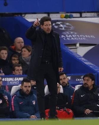 Partido de la Liga de Campeones entre el Chelsea y el Atletico. En la imagen, Simeone. Champions League match between Chelsea and Atletico. In this picture, Simeone. 