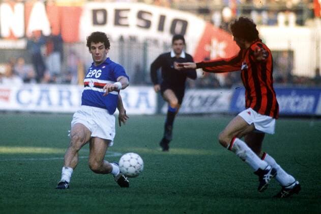 GIANLUCA VIALLI CAMPIONATO SERIE A 1988-89 MILAN-SAMPDORIA